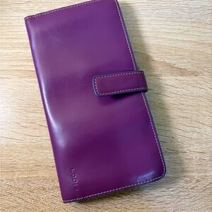 LODIS Purple & Teal Wallet. Holds 11 credit cards, ID, checkbook and cash.